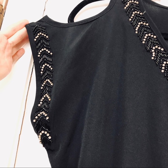 ROMEO & JULIET Black Embellished Top - Picture 3 of 4